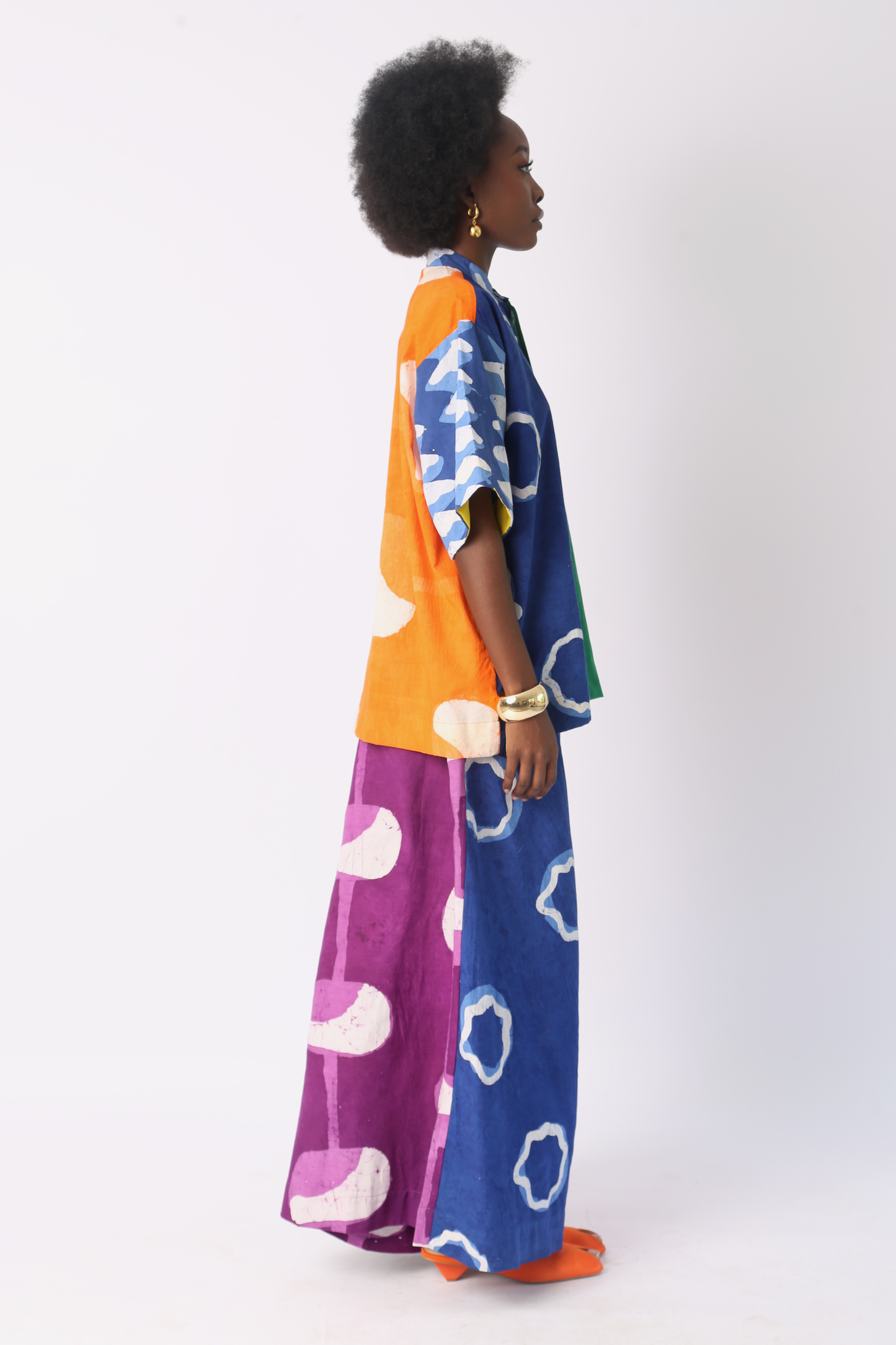 BLUE AND WHITE BRIGHT MULTICOLOURED BUBA CULOTTES