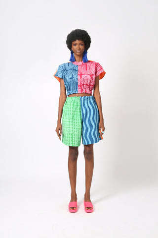 PINK AND PINK MULTIPRINT AGBADA WITH ASO OKE