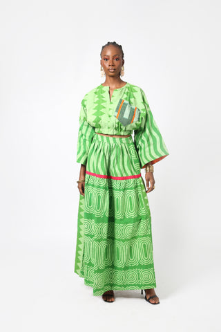 PINK AND PINK MULTIPRINT AGBADA WITH ASO OKE