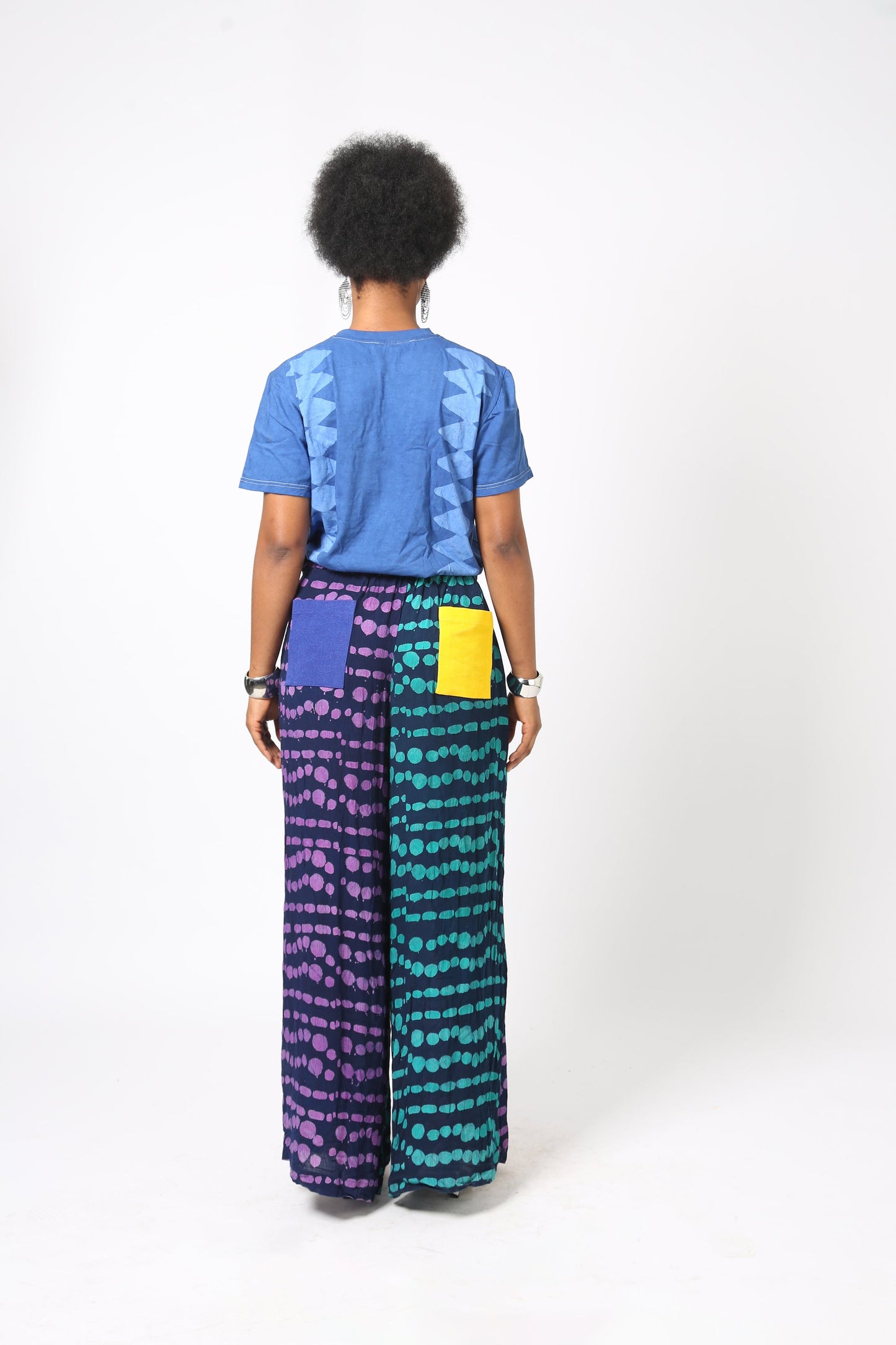 TEAL AND PINK CHIFFON PANTS