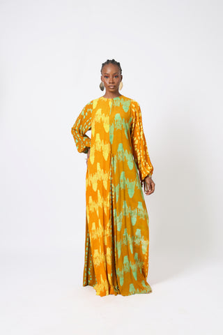 PINK AND PINK MULTIPRINT AGBADA WITH ASO OKE