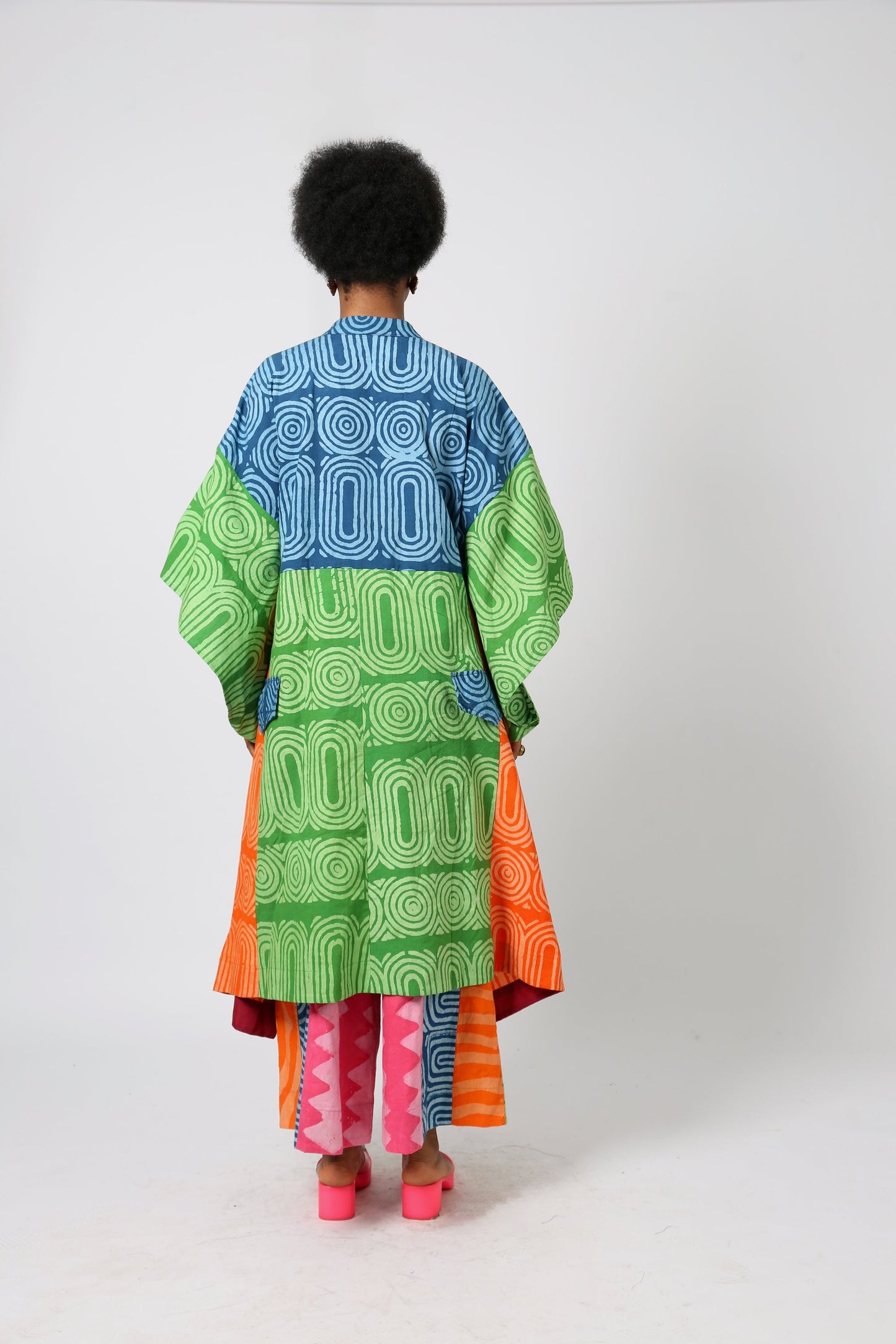 TEAL AND LEMON MULTICOLOURED SHIRT DRESS