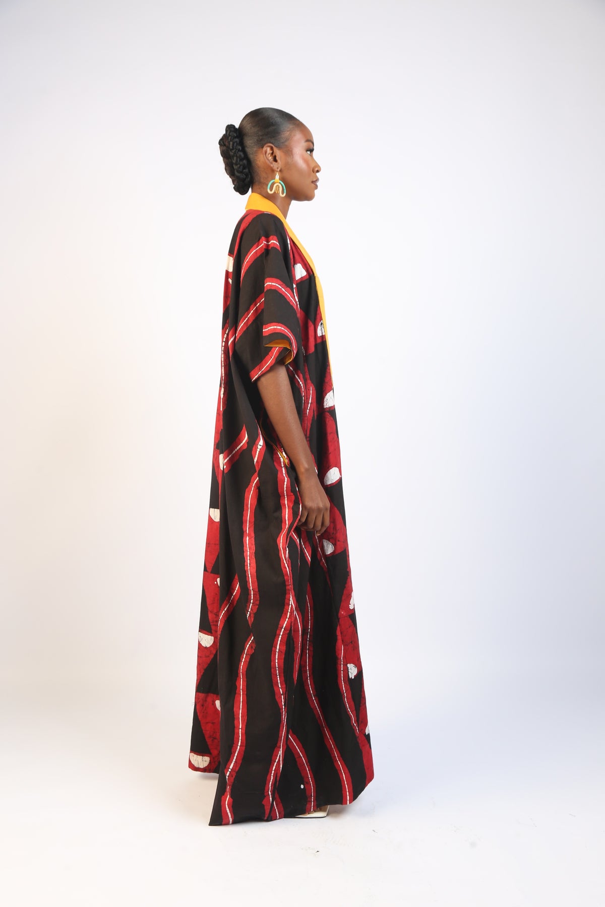 WHITE, RED AND BLACK AGBADA WITH ASOOKE