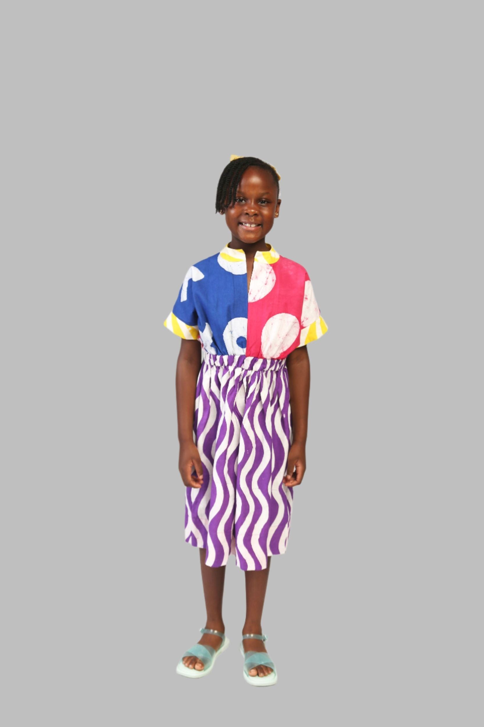 KIDS-BRIGHT MULTICOLOURED BUBA DRESS