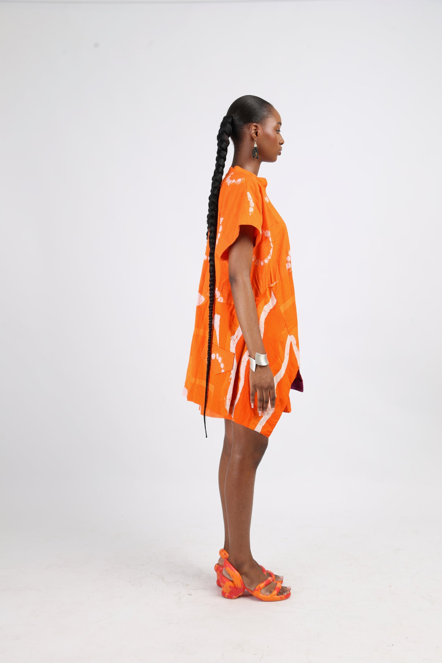 WHITE AND TANGERINE MULTIPRINT OSAKA TOP