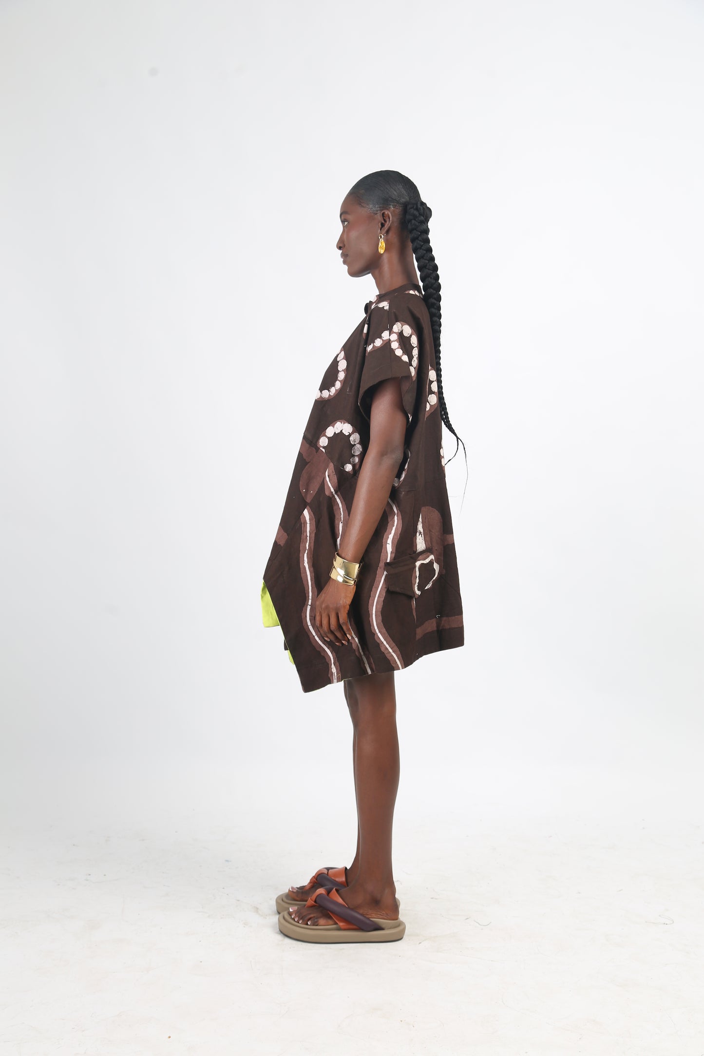 WHITE AND BROWN MULTIPRINT OSAKA TOP
