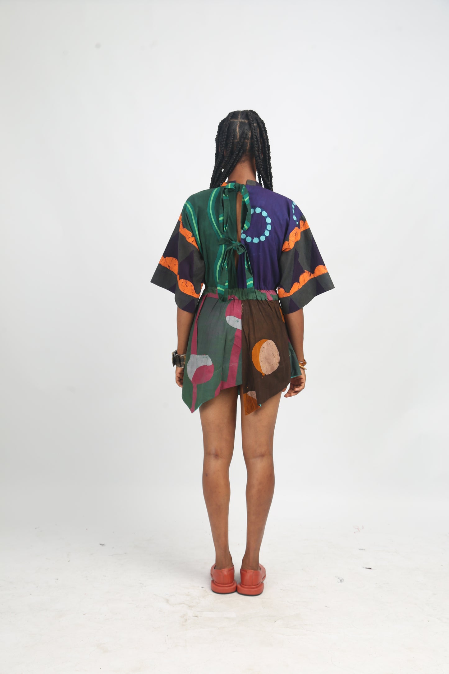 GREY, PINK AND OLIVE MULTICOLOURED MINI IRO DRESS