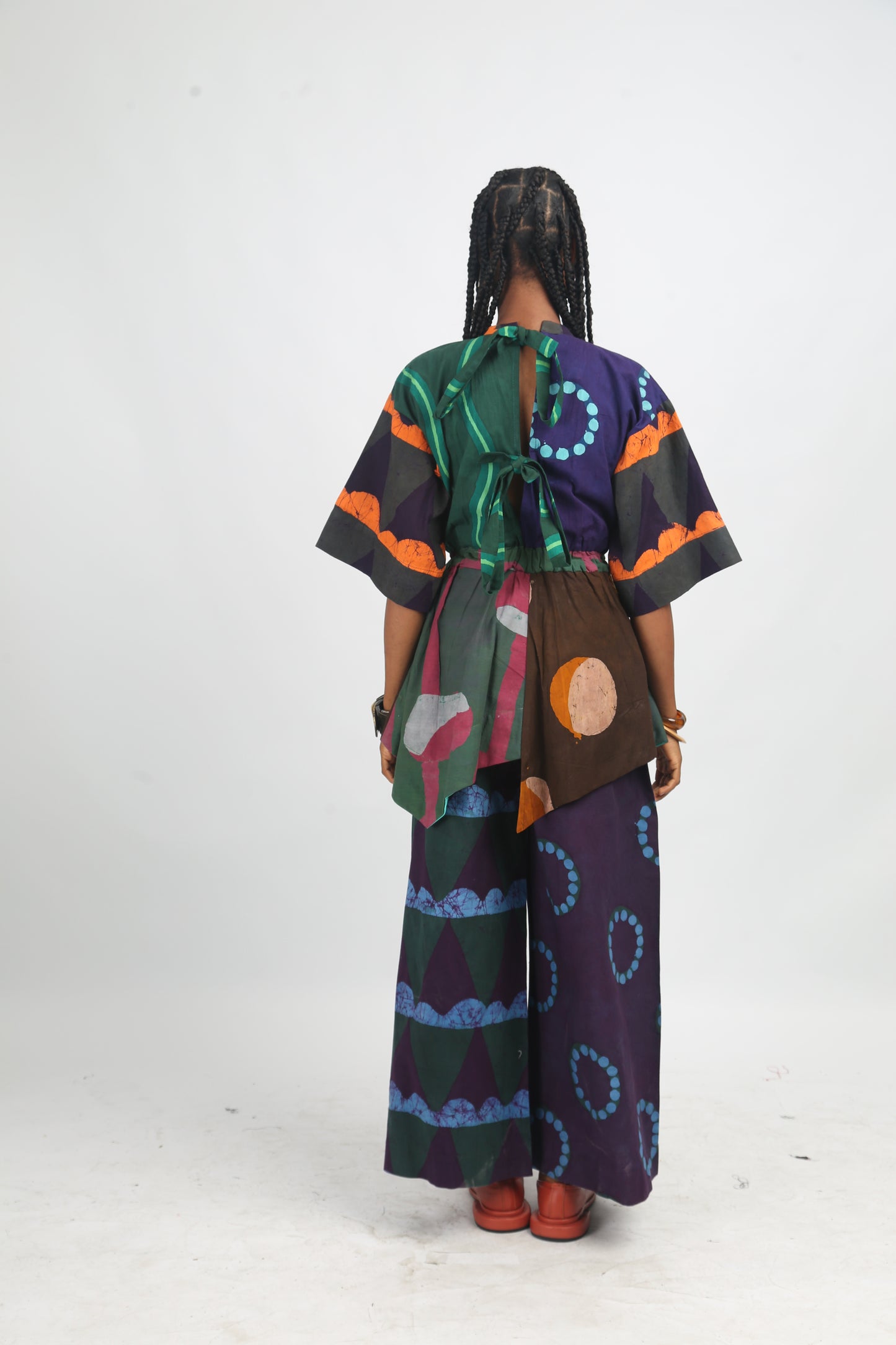 SEAGREEN, TEAL AND MAGENTA MULTICOLOURED CULOTTES