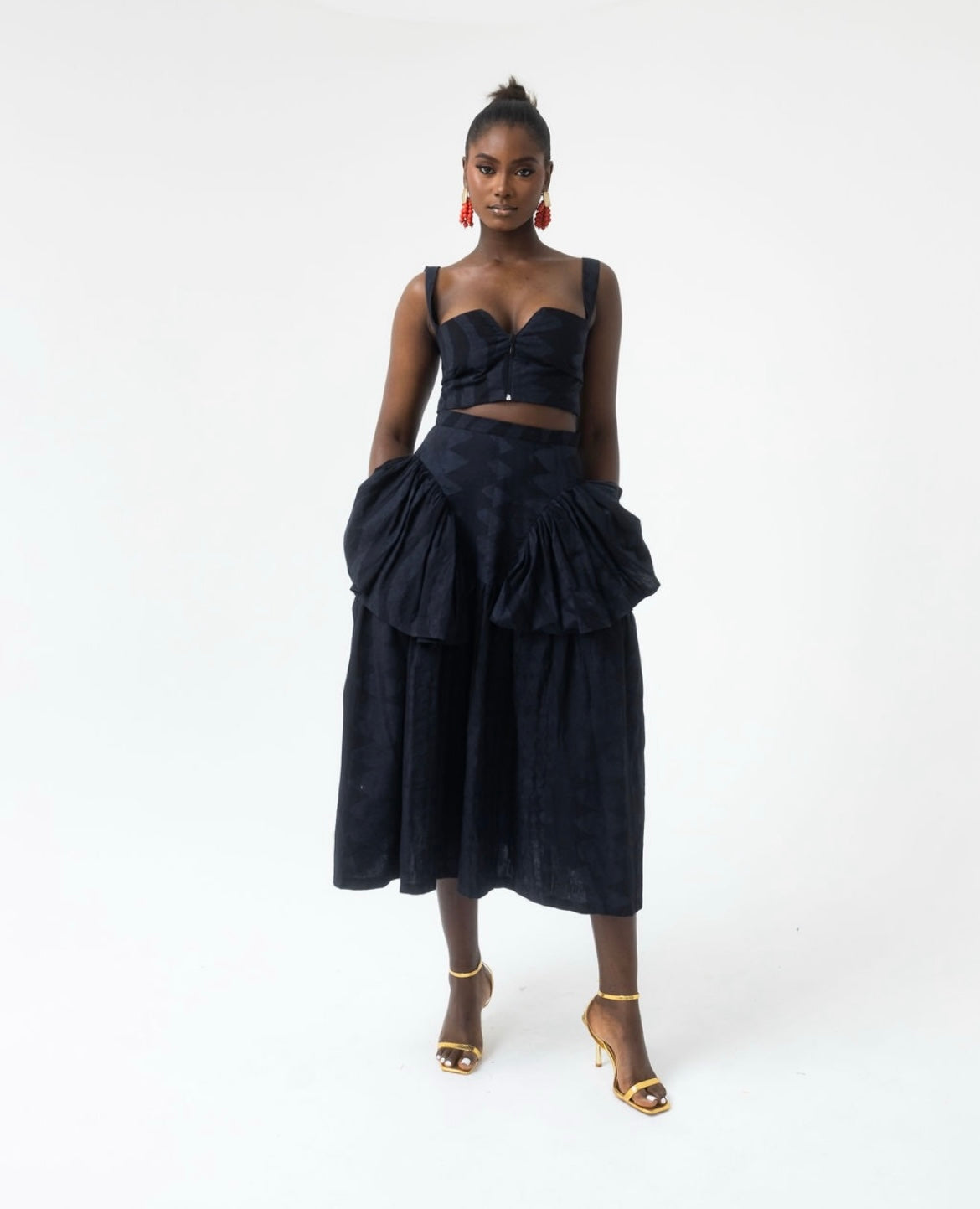 Black and Black Multiprint Dye Lab x M.O.T Jodi Skirt (Preorder)