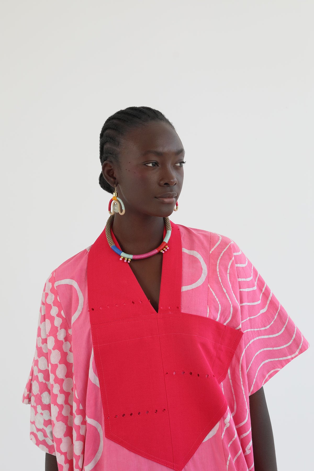 CALABASH EARRINGS BEIGE MAGENTA MINT MUSTARD JADE