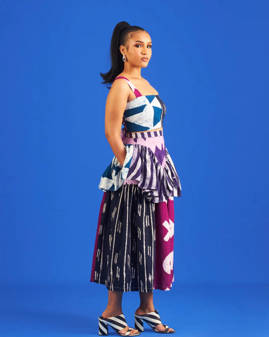 Pink and Blue Multicoloured Dye Lab x M.O.T Jodi Top (Preorder)