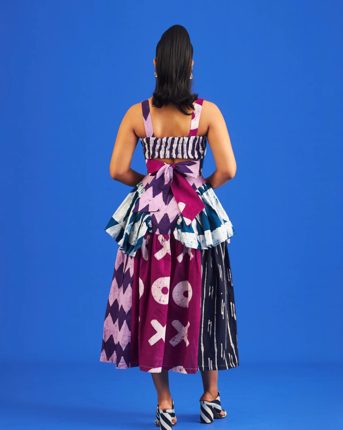 Pink and Blue Multicoloured Dye Lab x M.O.T Jodi Skirt (Preorder)