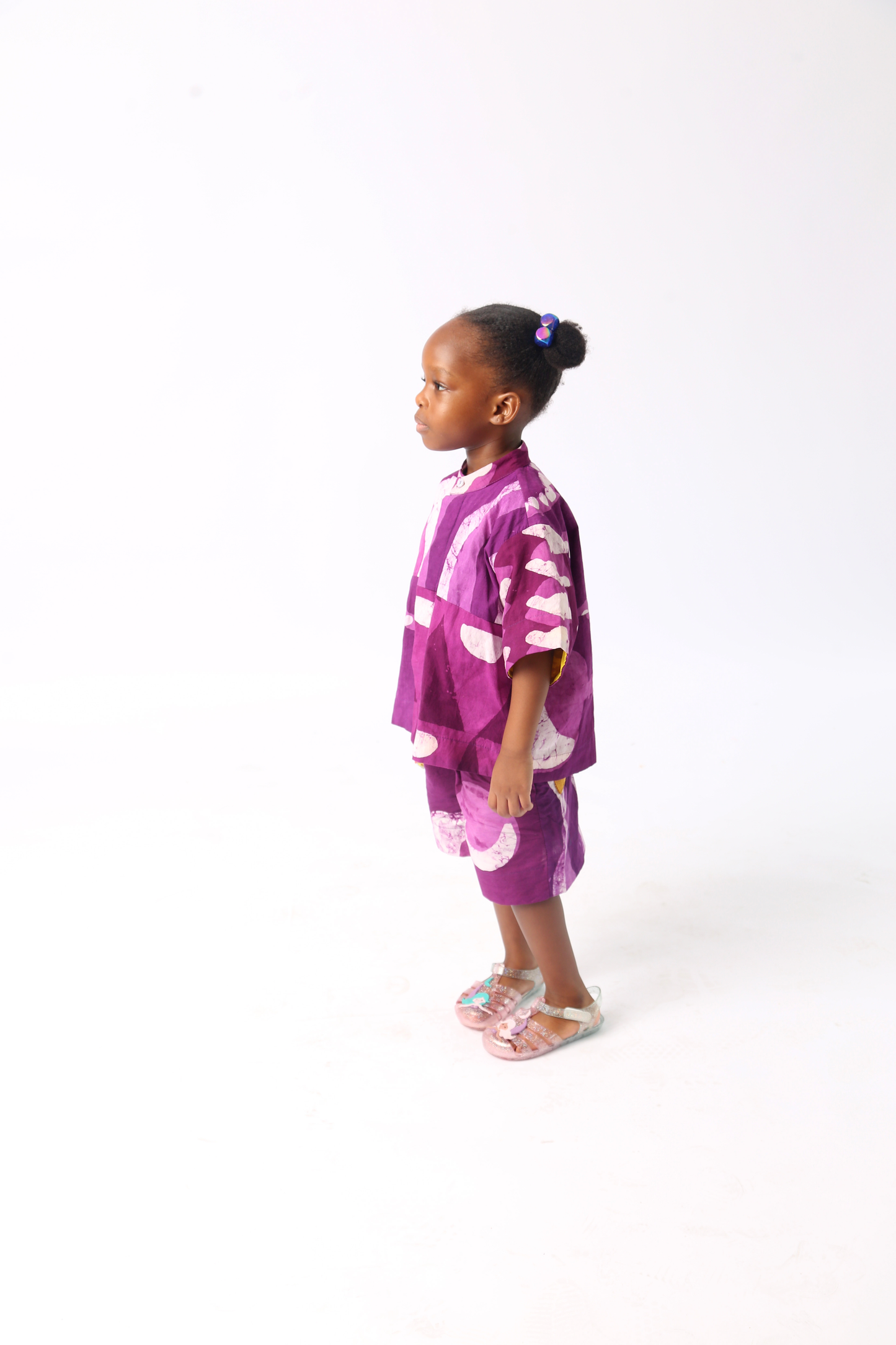KIDS WHITE AND MAGENTA MULTIPRINT SHIRT