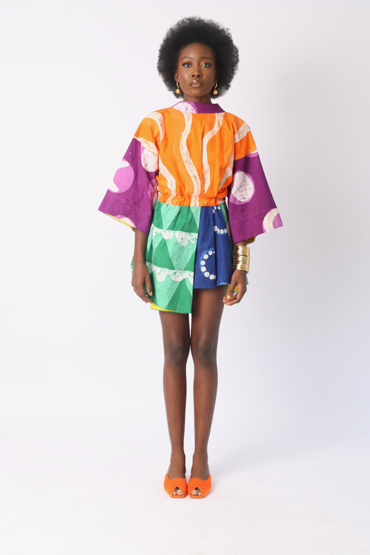 BRIGHT MULTICOLOURED MINI IRO DRESS