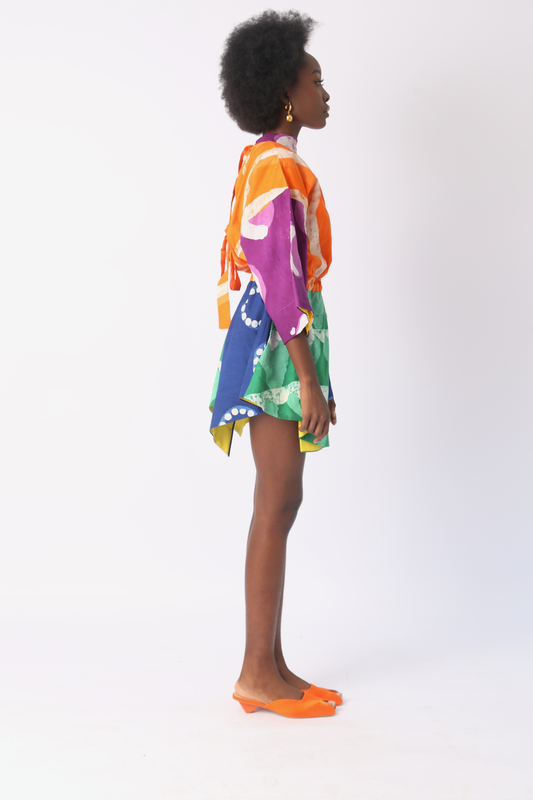 BRIGHT MULTICOLOURED MINI IRO DRESS