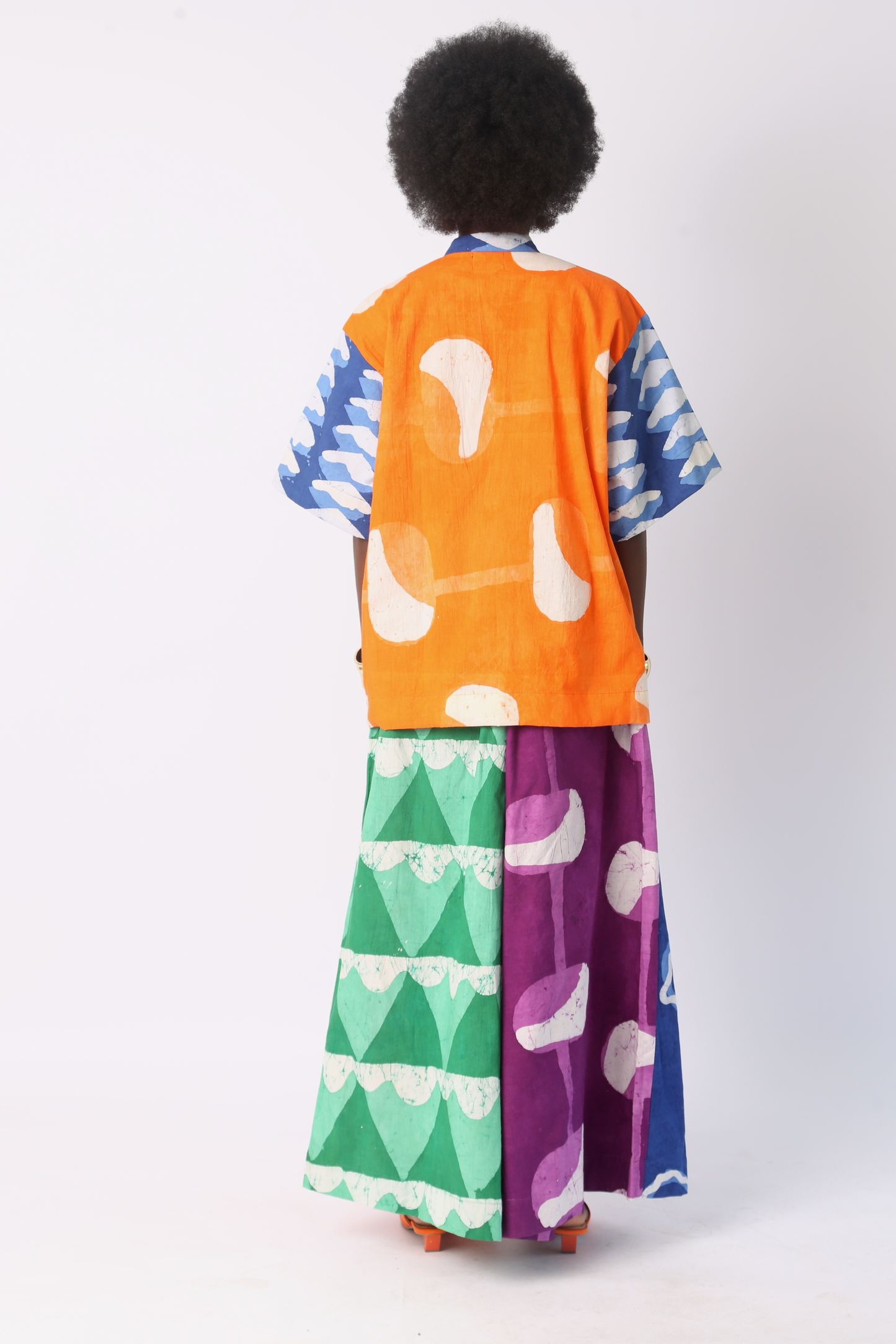 BLUE AND WHITE BRIGHT MULTICOLOURED BUBA CULOTTES