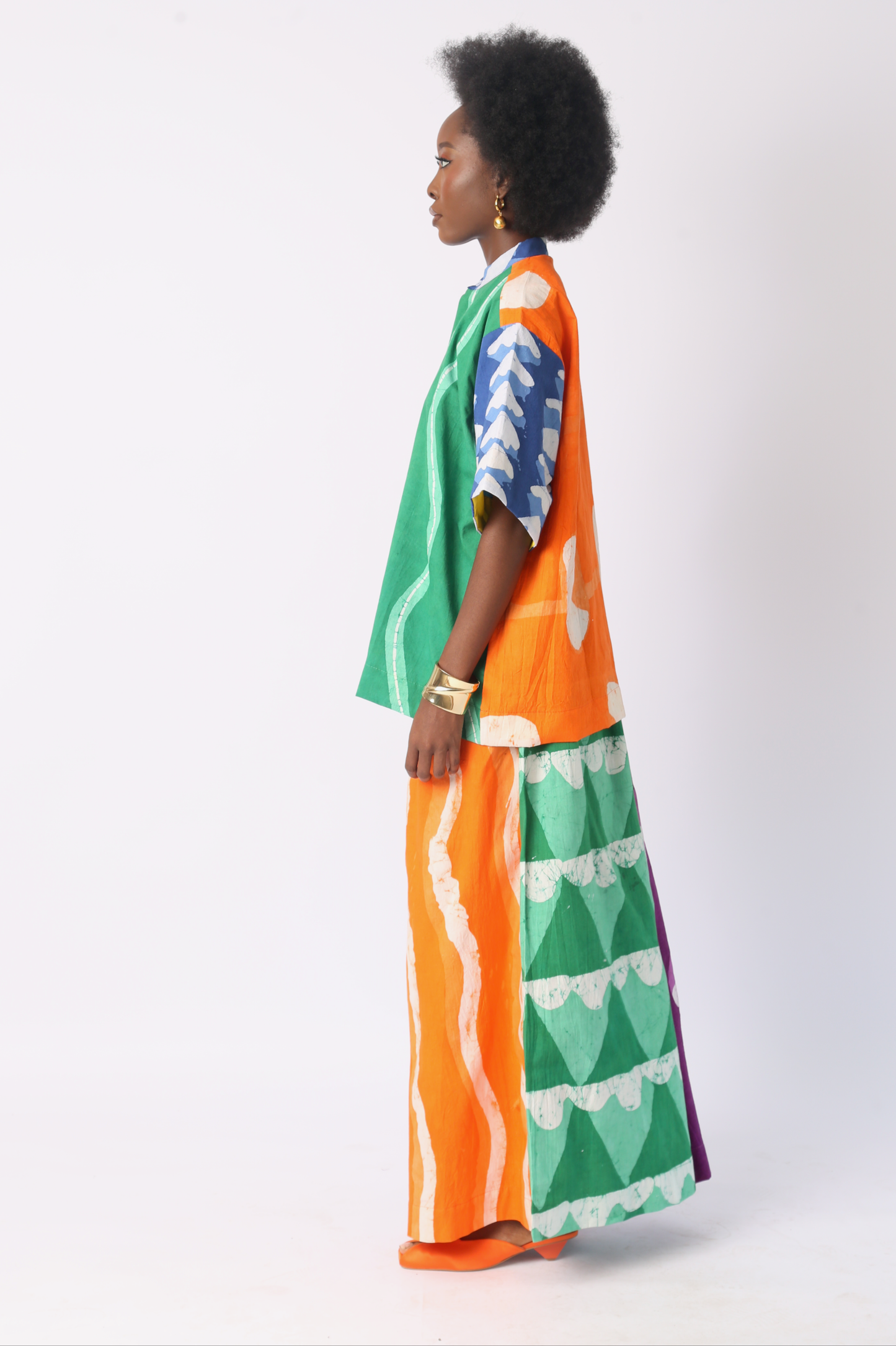 BLUE AND WHITE BRIGHT MULTICOLOURED BUBA CULOTTES