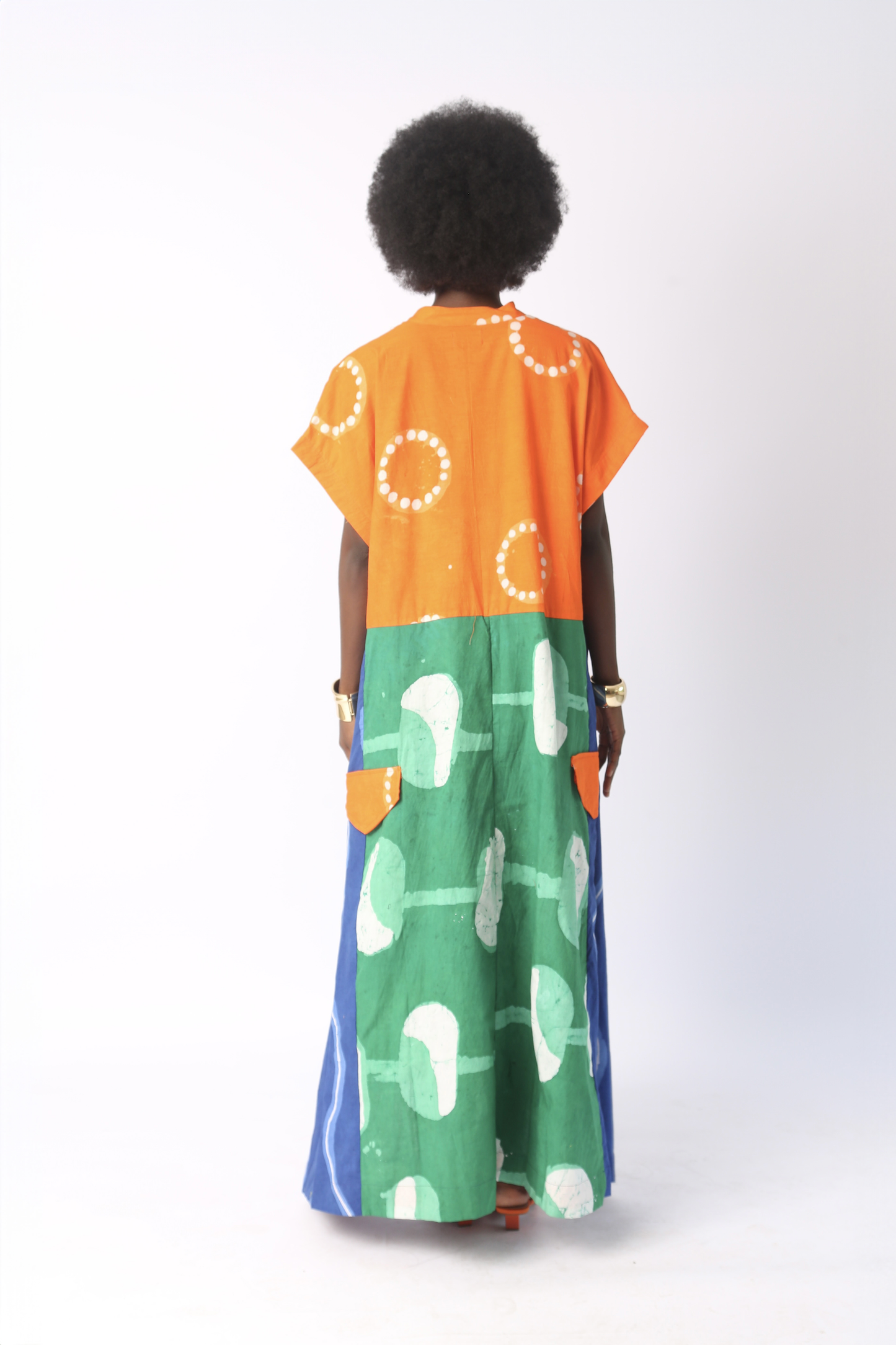 BRIGHT MULTICOLOURED SLEEVELESS SHIRT DRESS