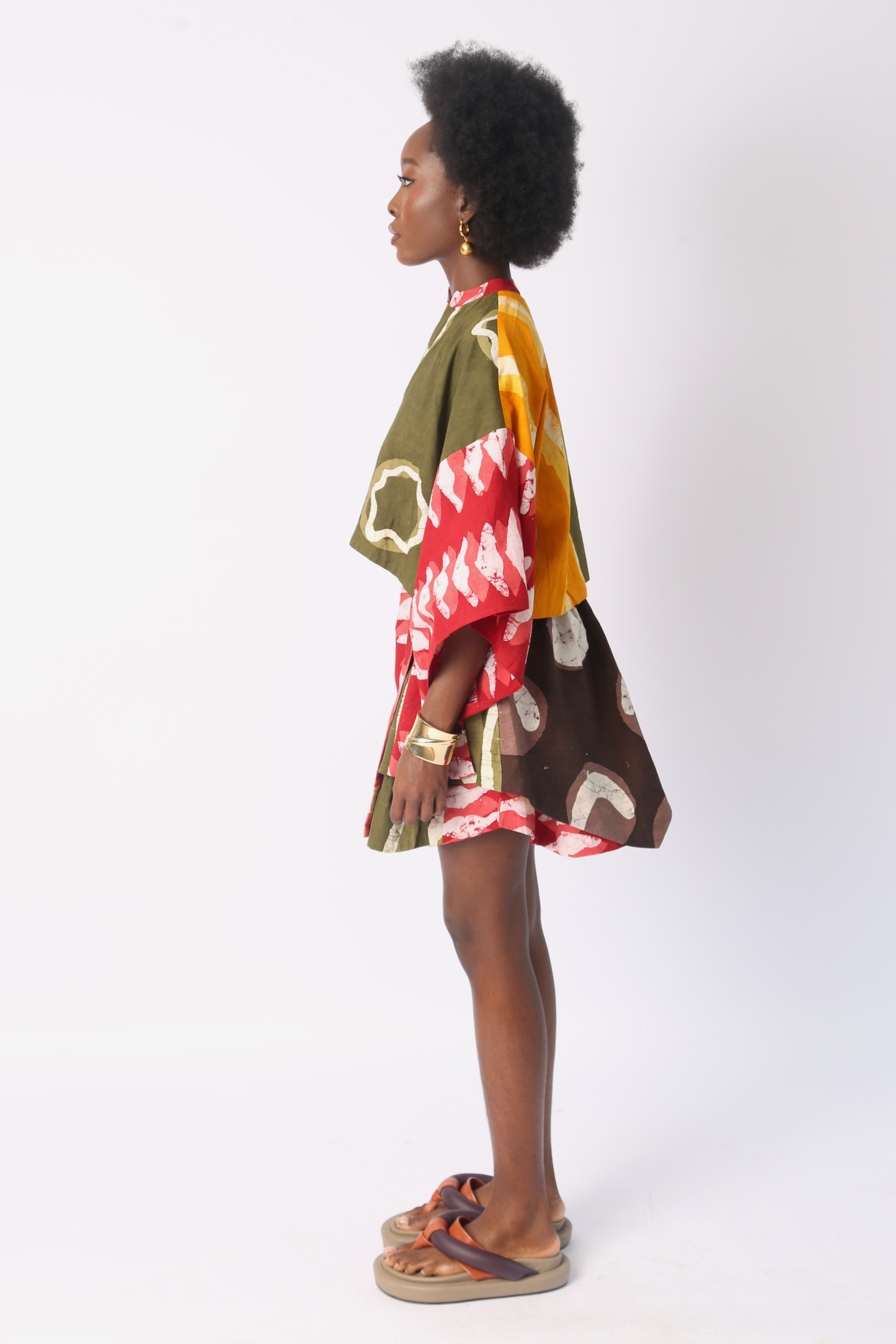 RED MULTICOLOURED MINI IRO SKIRT