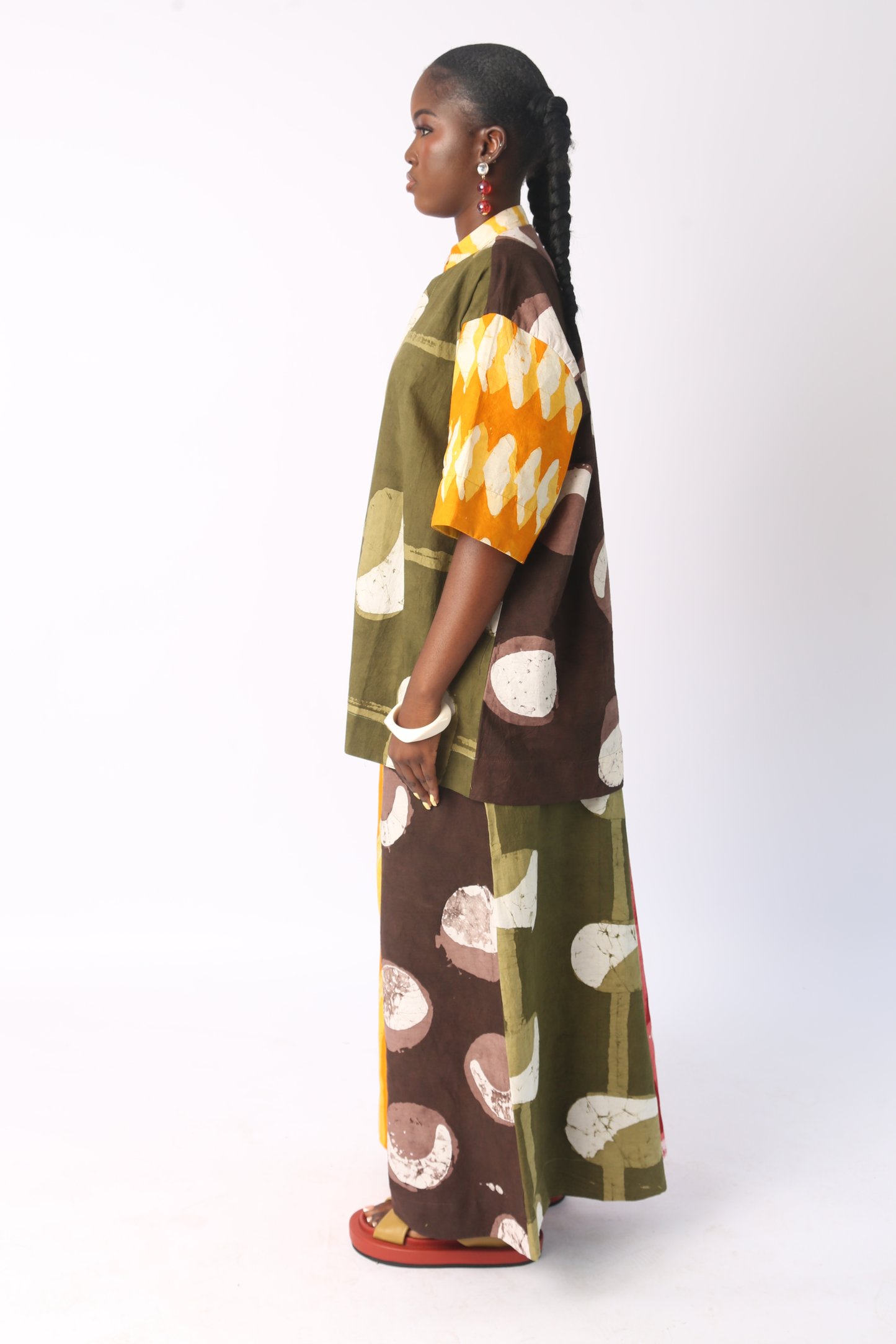KHAKI MULTICOLOURED SHIRT