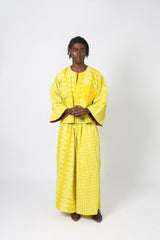YELLOW MULTIPRINT BUBA SHIRT