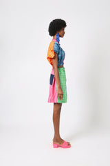 TEAL AND GREEN MULTICOLOURED SHORTS