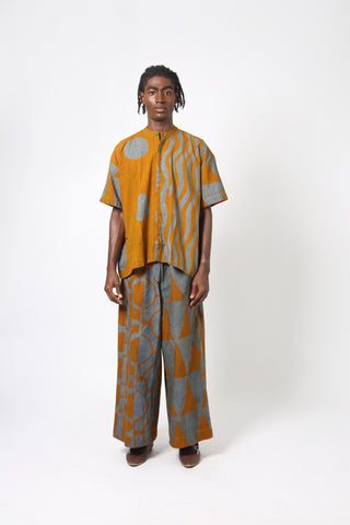 GREY AND YELLOW MULTIPRINT CULOTTES