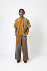 GREY AND YELLOW MULTIPRINT CULOTTES