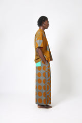 GREY AND YELLOW MULTIPRINT CULOTTES