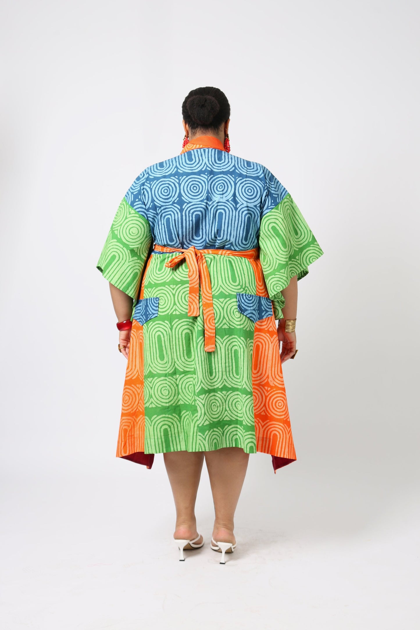 TEAL AND LEMON MULTICOLOURED SHIRT DRESS