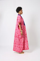 PINK AND PINK MULTIPRINT AGBADA WITH ASO OKE