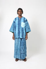 TEAL AND LIGHT TEAL MULTIPRINT BUBA CULOTTES