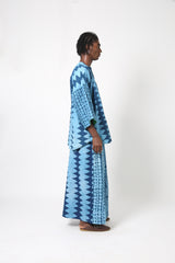 TEAL AND LIGHT TEAL MULTIPRINT BUBA CULOTTES