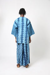 TEAL AND LIGHT TEAL MULTIPRINT BUBA CULOTTES