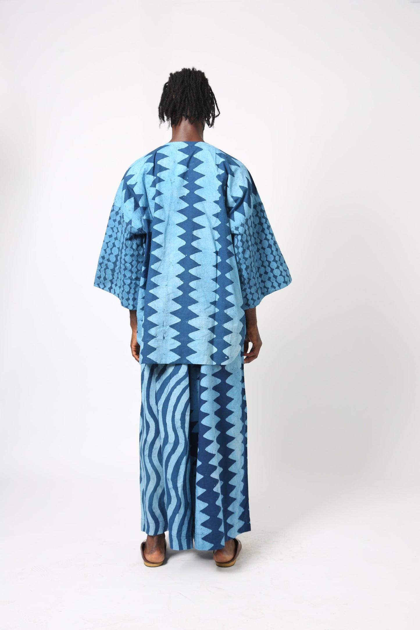 TEAL AND LIGHT TEAL MULTIPRINT BUBA CULOTTES