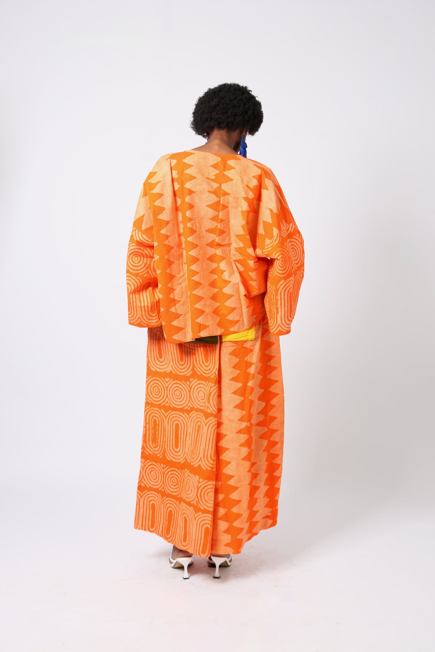 PEACH AND LIGHT PEACH MULTIPRINT BUBA SHIRT