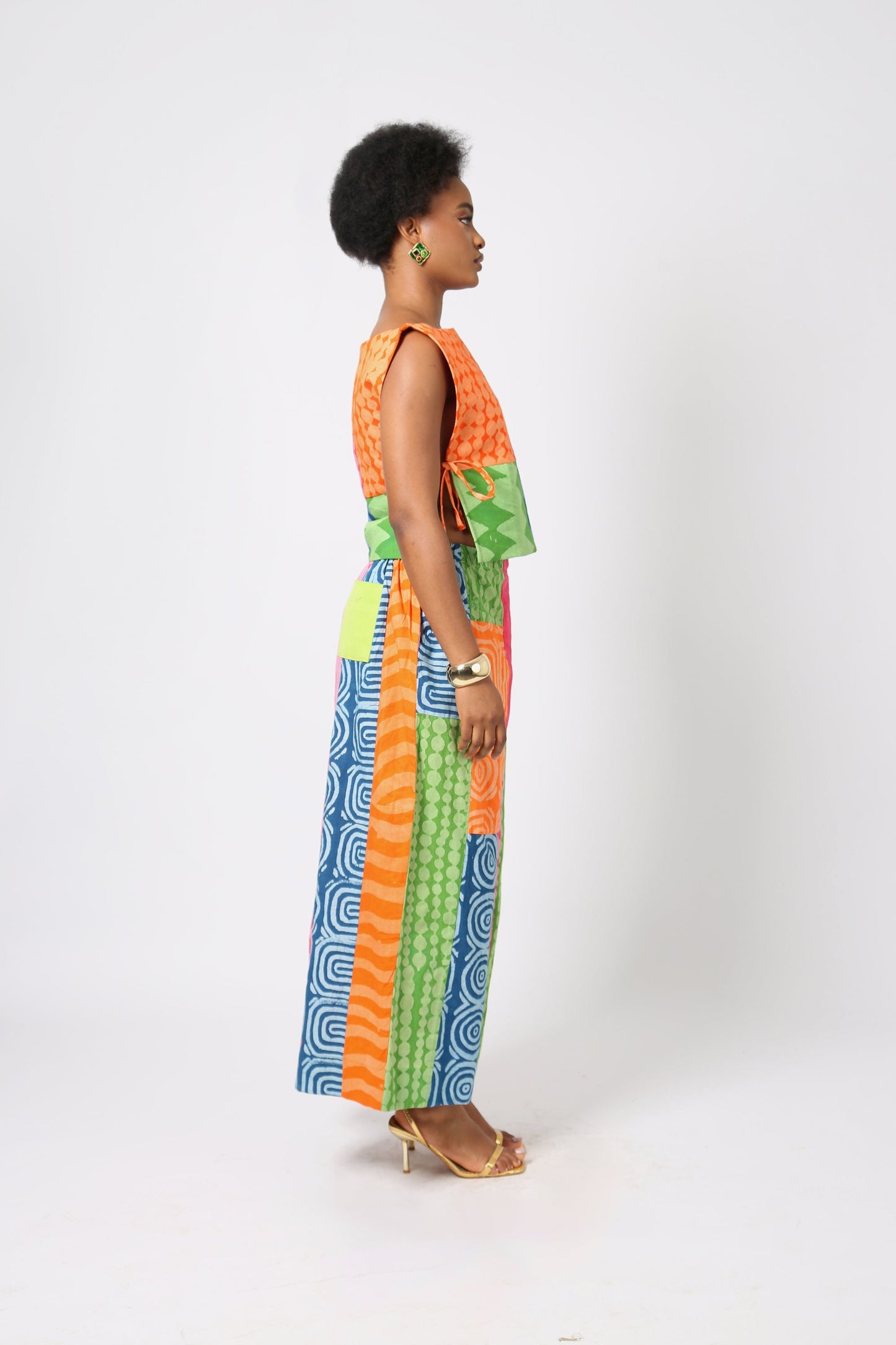 ORANGE AND PINK MULTICOLOURED VEST