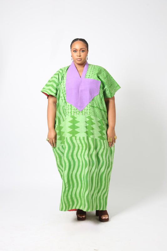 LEMON AND LIGHT LEMON AGBADA WITH ASO OKE