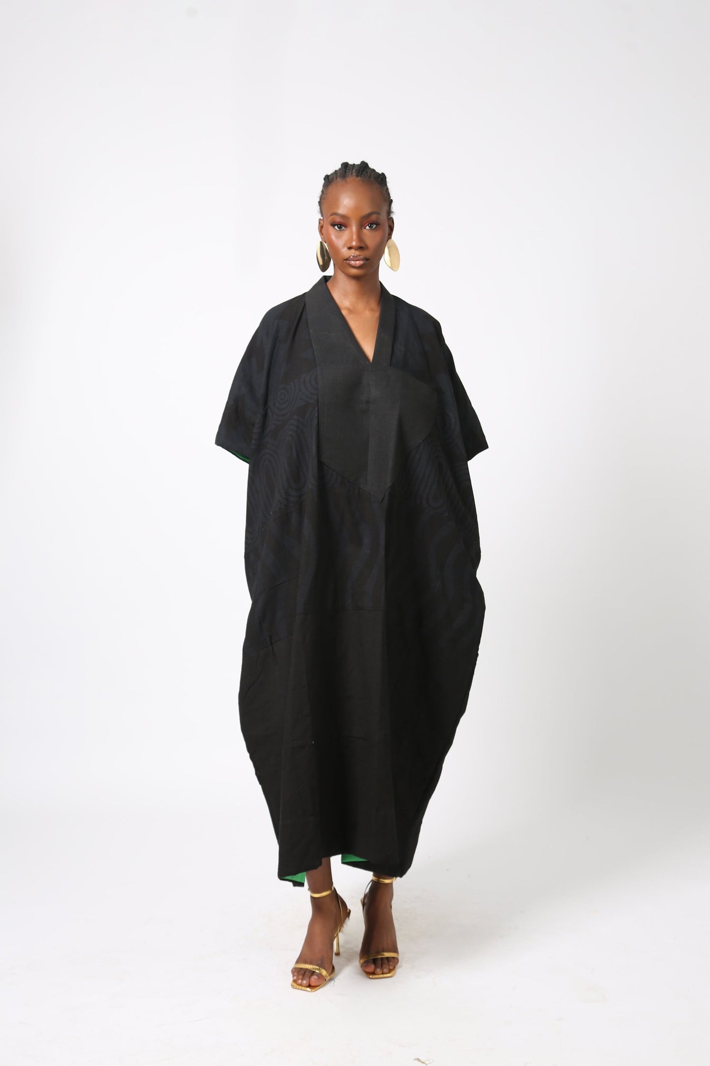 BLACK MULTIPRINT AGBADA WITH BLACK ASO OKE