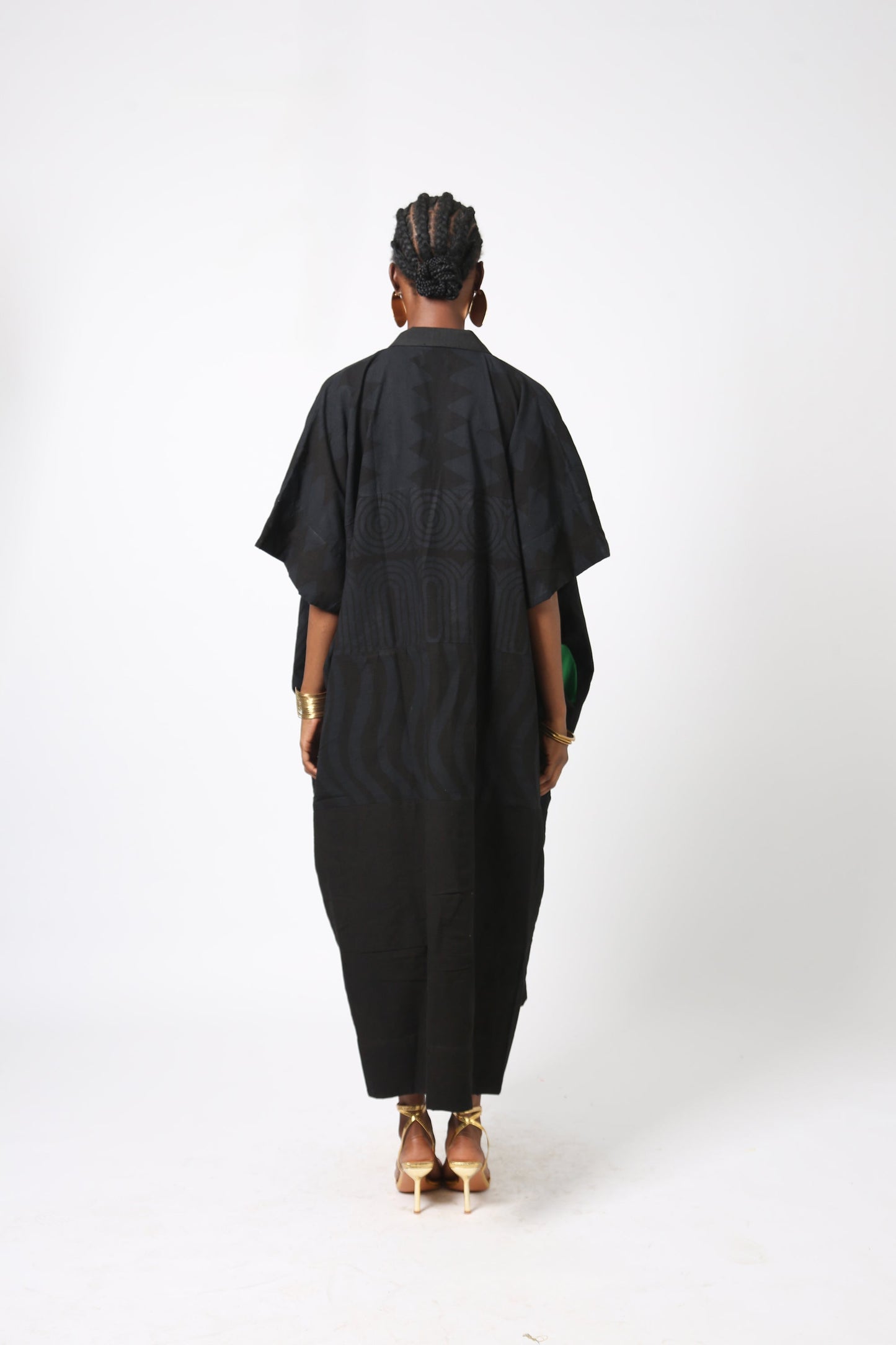 BLACK MULTIPRINT AGBADA WITH BLACK ASO OKE