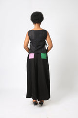 BLACK MULTIPRINT CULOTTES