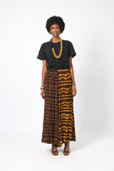 YELLOW AND BROWN CHIFFON PANT