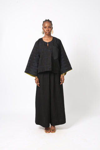 BLACK MULTIPRINT BUBA CULOTTES