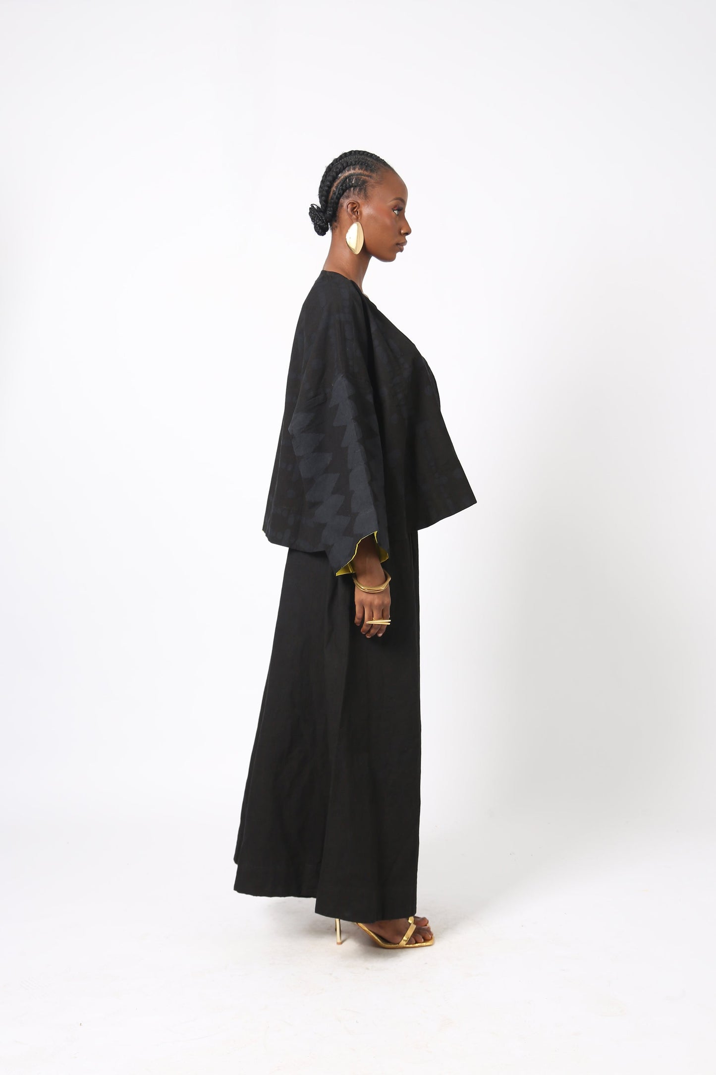 BLACK MULTIPRINT BUBA SHIRT