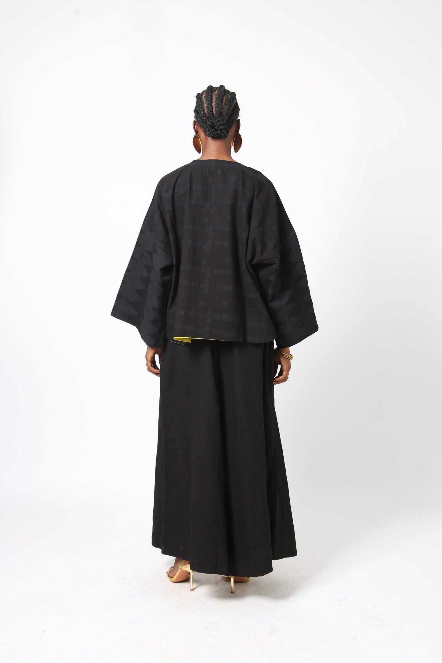 BLACK MULTIPRINT BUBA CULOTTES