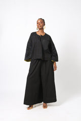 BLACK MULTIPRINT BUBA CULOTTES