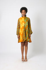 YELLOW AND LEMON MINI SLIP DRESS