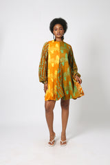 YELLOW AND LEMON MINI SLIP DRESS