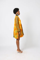 YELLOW AND LEMON MINI SLIP DRESS