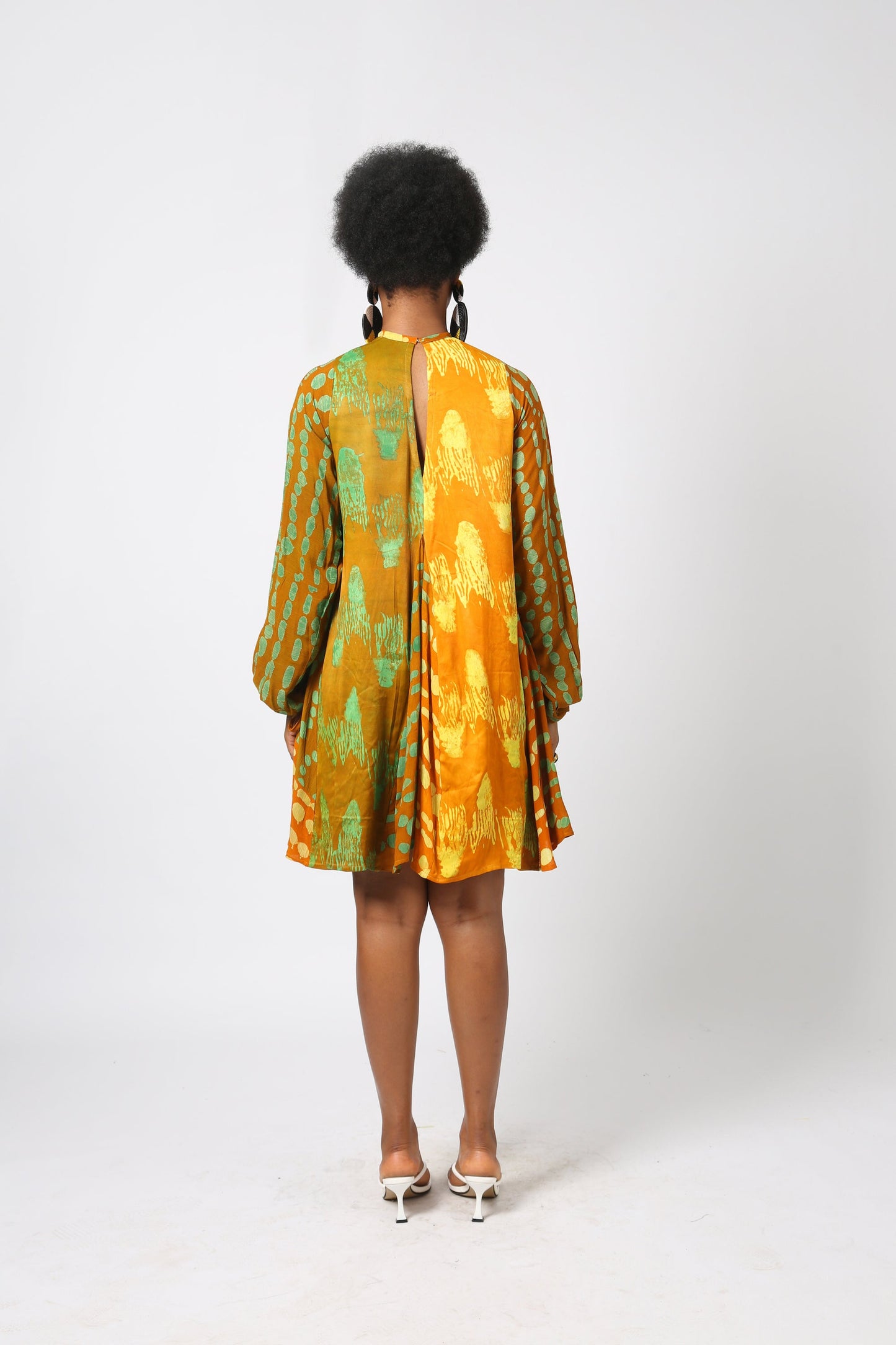 YELLOW AND LEMON MINI SLIP DRESS